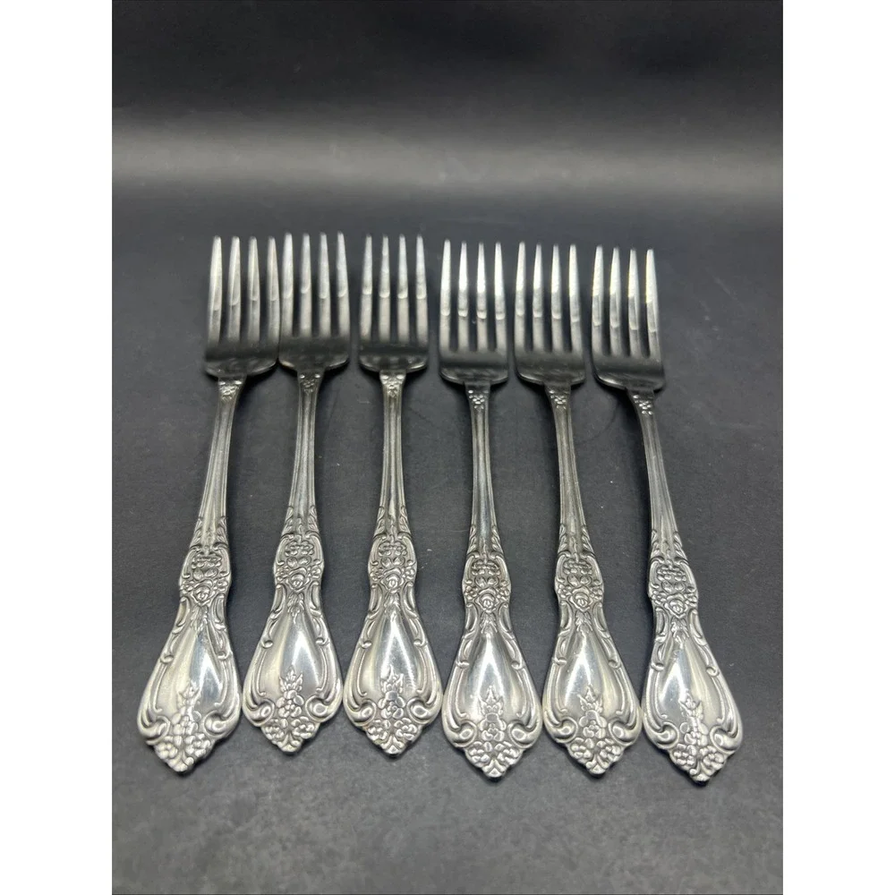 Oneida Kennett Square Distinction Deluxe Stainless Dinner Forks Set Of 6 Vtg HH